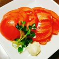 カレンガール's cooksnap of when they made トマトと貝割れ大根のごま油かけ.