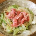 iketa's cooksnap of when they made レタス丸ごと一個ペロリ★生ハムパスタ.
