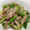 九道礼菜's cooksnap of when they made 豚とろとアスパラガスの塩炒め.
