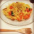 komugiko4's cooksnap of when they made 温冷両方♪フレッシュトマトバジルパスタ♪.