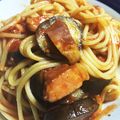 ハクまい's cooksnap of when they made ナスとベーコンのトマトスパゲティ☆.