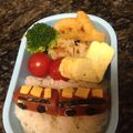 kaukauino's cooksnap of when they made ウインナー電車のお弁当　キャラ弁.