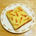 YUZVIO's cooksnap of when they made 焼きカスタードベーコントースト！|дﾟ).