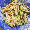 てらぼお's cooksnap of when they made 胡瓜とえのきの中華風サラダ☆冷奴乗せ★.