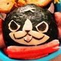 Kenmama＊'s cooksnap of when they made 妖怪ウォッチ☆フユニャンのキャラ弁^_−.