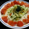 るる子's cooksnap of when they made 大葉にんにく風味♪カニトマトそうめん.