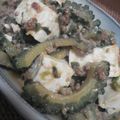 Apple_Home's cooksnap of when they made 豚豆腐とゴーヤの甘辛コチュジャン炒め丼.