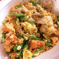 yanagamo's cooksnap of when they made トマトと絹さやの洋風卵炒め.