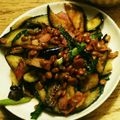 nekotoshi's cooksnap of when they made 【低糖質おつまみ】なすとにらの納豆炒め.