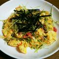 ぷぷぽん's cooksnap of when they made ふわふわ卵の豆苗明太子炒め♪.