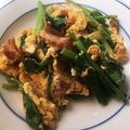 たなかno's cooksnap of when they made 小松菜とベーコンの卵炒め.