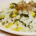mmameco's cooksnap of when they made 高菜漬けとコーンの混ぜご飯.