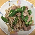 書セラピスト流香's cooksnap of when they made 豚コマとオクラ＋エノキの中華風炒め.