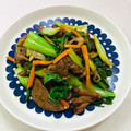 あっこ姉's cooksnap of when they made 小松菜と牛肉の焼肉のタレマヨ焼き♪.