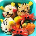 クックTABCXT☆'s cooksnap of when they made キャラ弁 ハムスターの親子.