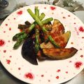 なぎんぐ2's cooksnap of when they made 揚げなすとアスパラ*生姜醤油で*.