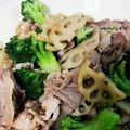 ロコナ's cooksnap of when they made レンコンと挽肉◎焼き肉のたれ炒め.