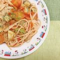omame_i's cooksnap of when they made 20分! 簡単トマトとアボカドのパスタ.