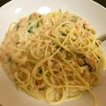 ClairP's cooksnap of when they made ✿鮭とほうれん草のクリームパスタ✿.