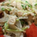 PaoPaoPon's cooksnap of when they made ごまマヨで♪豆苗と蓮根のツナサラダ.