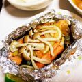 Pekepom＠'s cooksnap of when they made 鮭ときのこのホイル焼き◇かぼすバター.