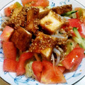 ゆきのんくん's cooksnap of when they made 水菜と厚揚げのサラダ＊ゆず醤油ダレで.