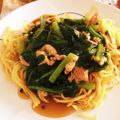 mayoaiai's cooksnap of when they made 豚バラと小松菜のあんかけ焼きそば.