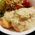 4double5's cooksnap of when they made 鮭のムニエル◆マヨとめんつゆのソース.