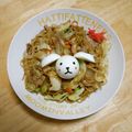 puniＫ's cooksnap of when they made マルちゃん焼そばで美味しい羊さん◉デコ弁.