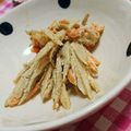 しょみ一's cooksnap of when they made ゴボウとニンジンのきな粉マヨ和え❀.