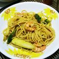 のらねこじょーんず's cooksnap of when they made エビとアスパラのジェノベーゼパスタ♪.