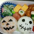クックG4ZE6D☆'s cooksnap of when they made ハロウィンTwin'sおにぎり弁当.