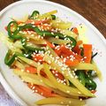 初心者＊'s cooksnap of when they made じゃがいものカラフル3色きんぴら.
