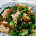ゆみらんたん's cooksnap of when they made 簡単!!厚揚げと小松菜の挽肉炒め.