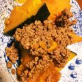 taku☆momo☆'s cooksnap of when they made ♪絶品♪カボチャと挽き肉の煮物.