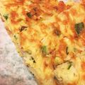 Ipong's cooksnap of when they made シーチキンとにらのチヂミ風お好み焼.