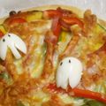 低カロ探検隊's cooksnap of when they made かぼちゃ生地のハロウィンピザ.