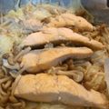 レオミウ's cooksnap of when they made 鮭と野菜のフライパン蒸し～バタポンかけ～.
