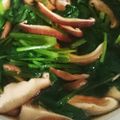 mi_lu224's cooksnap of when they made レンチン♪ほうれん草としいたけのおひたし.