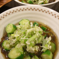 ･firststar's cooksnap of when they made **きゅうりともずくのねぎ塩山椒あえ**.