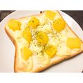 ♡mana's cooksnap of when they made チーズと沢庵の和トースト.
