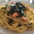 くろすけ大好き's cooksnap of when they made 鮭とほうれん草のクリームパスタ.