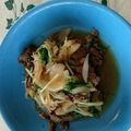 ぴあののりこ's cooksnap of when they made 牛肉と水菜の炒め煮.