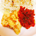 こ〜ろん's cooksnap of when they made 簡単♪鶏ささみのピカタ★トマトソース添え.