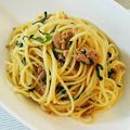 豆ちょぱ's cooksnap of when they made 一人暮らしのランチ簡単大葉とツナのパスタ.