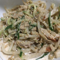 ALOHAnon's cooksnap of when they made ちくわ＆もやしのマヨポン和えすだち添え.
