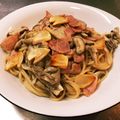リャン's cooksnap of when they made ベーコンときのこの和風ペペロンチーノ.