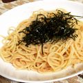 ゆりんちゃゆりんちゃ's cooksnap of when they made めんつゆで超簡単にお店の味！明太子パスタ.
