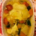 まゆまさき's cooksnap of when they made 白菜とかぼちゃとウィンナーのチーズ焼き♪.