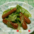 こたらパッド's cooksnap of when they made レタスとウィンナーの炒めもの.